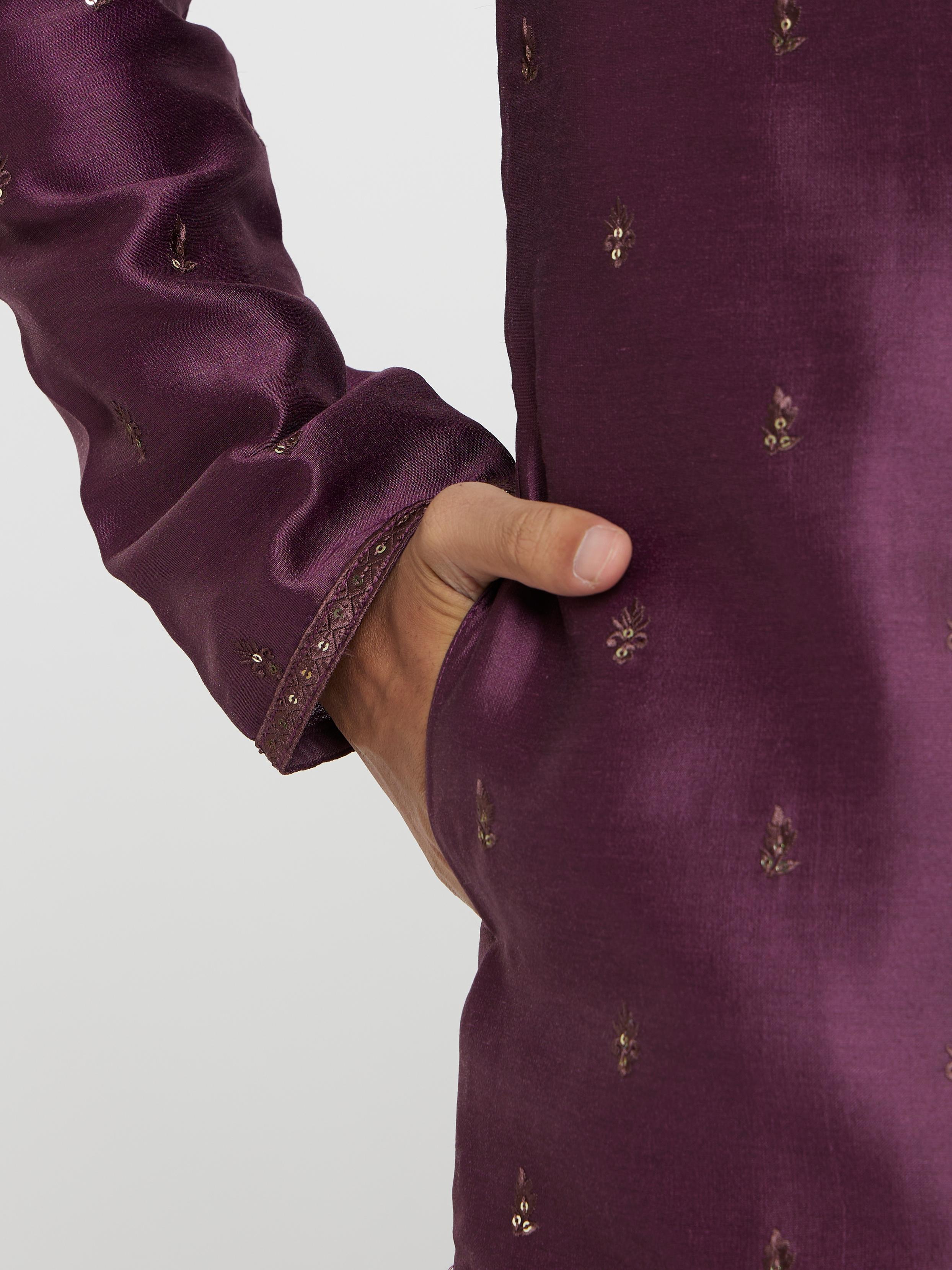 Twamev Men Wine Magic Kurta Pajama