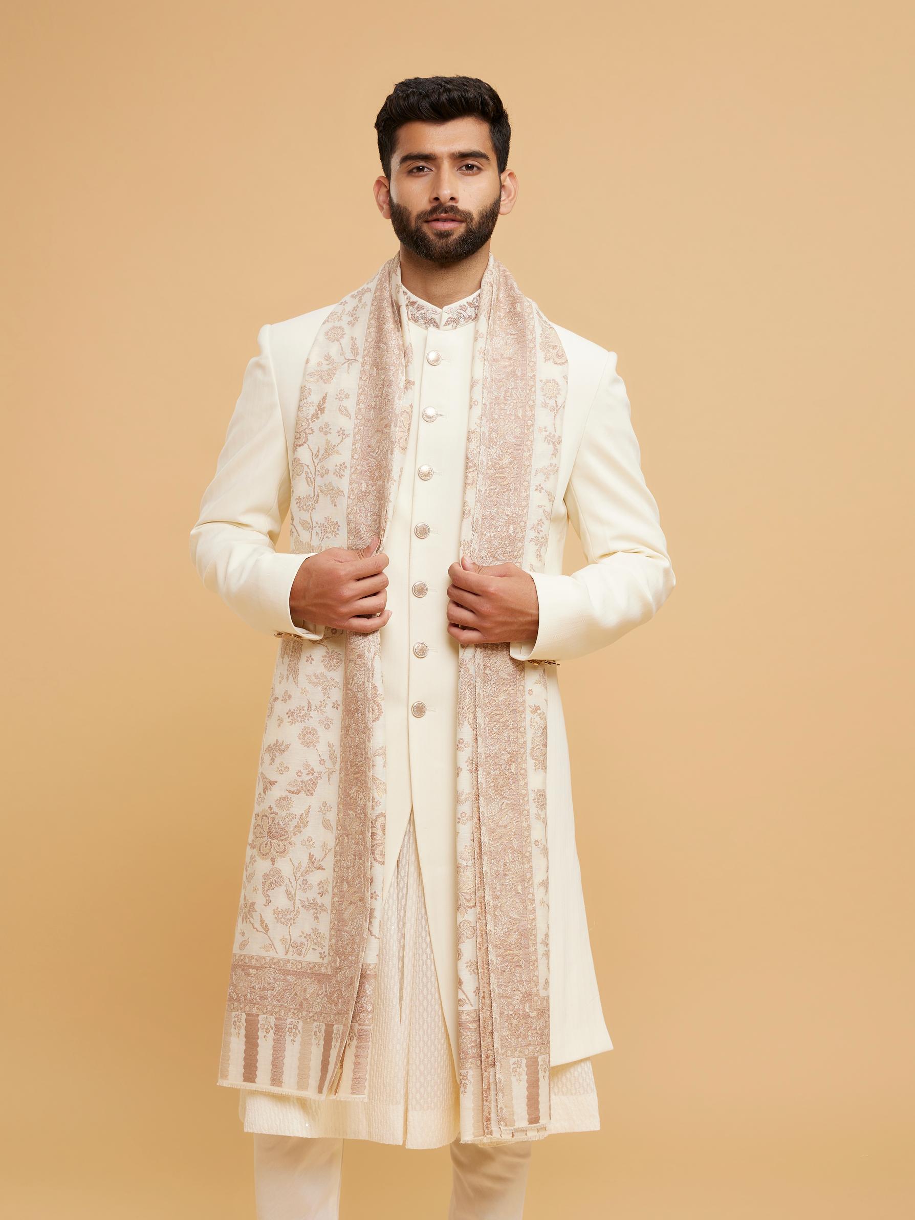 Twamev Men Cream Royal Exuberance Sherwani