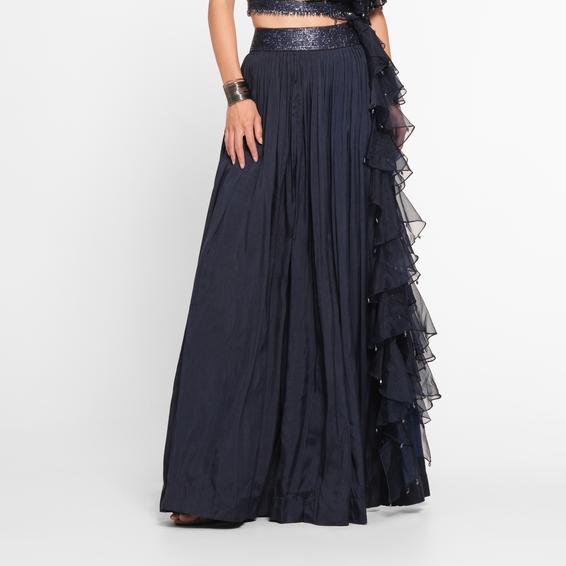 Twamev Women Ethnic Blue Elegance Indo Western