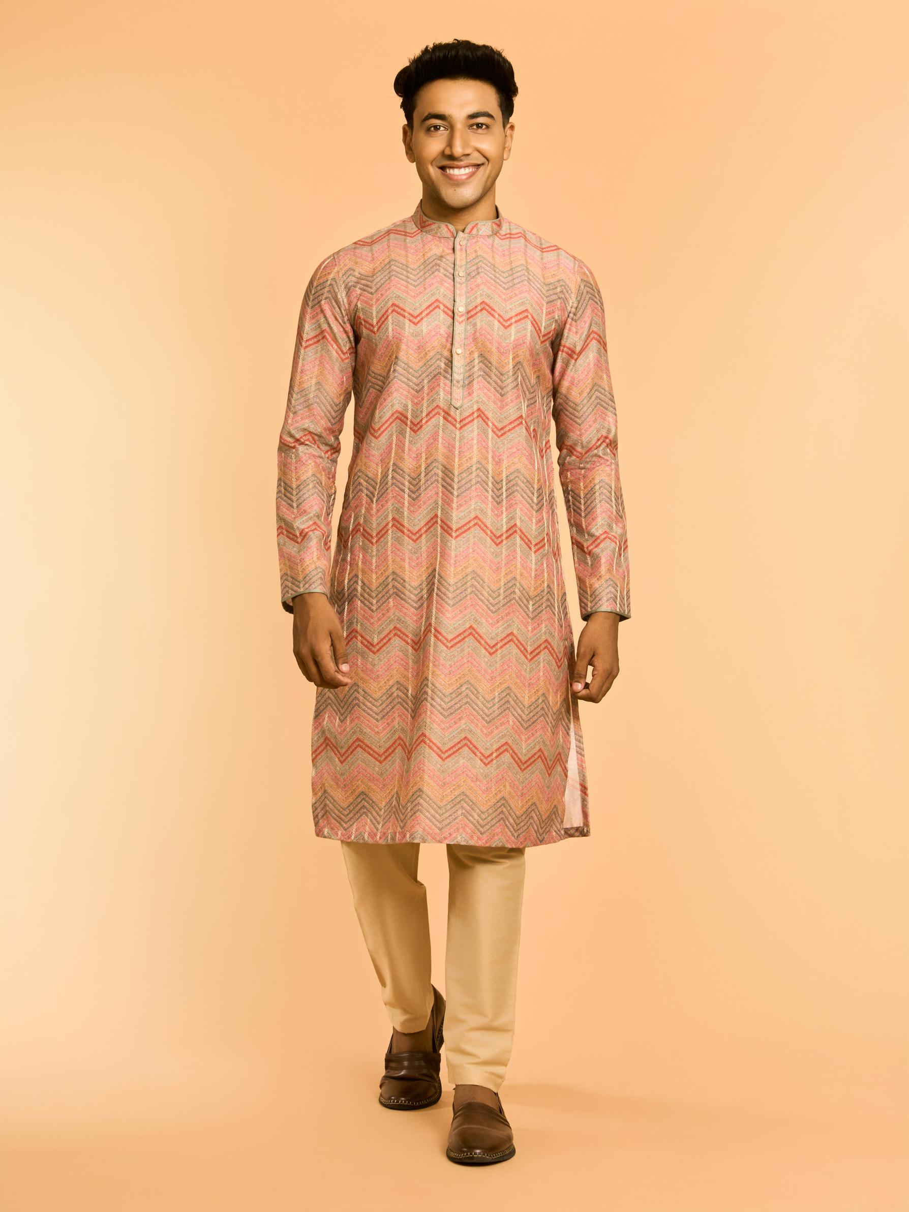 Diwas Men Elegance Fawn Kurta
