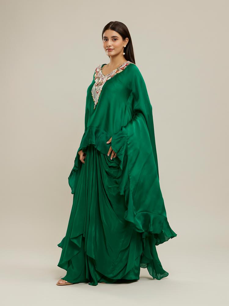 Twamev Women Emerald Elegance Indo Western