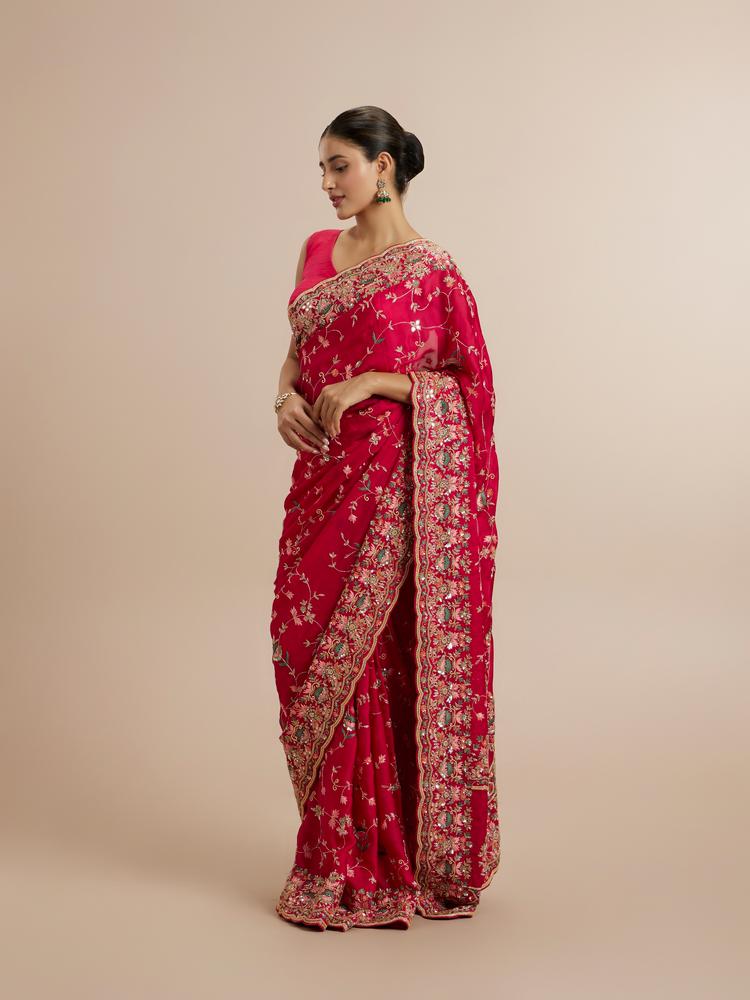 Twamev Women Ravishing Pink Muse Saree