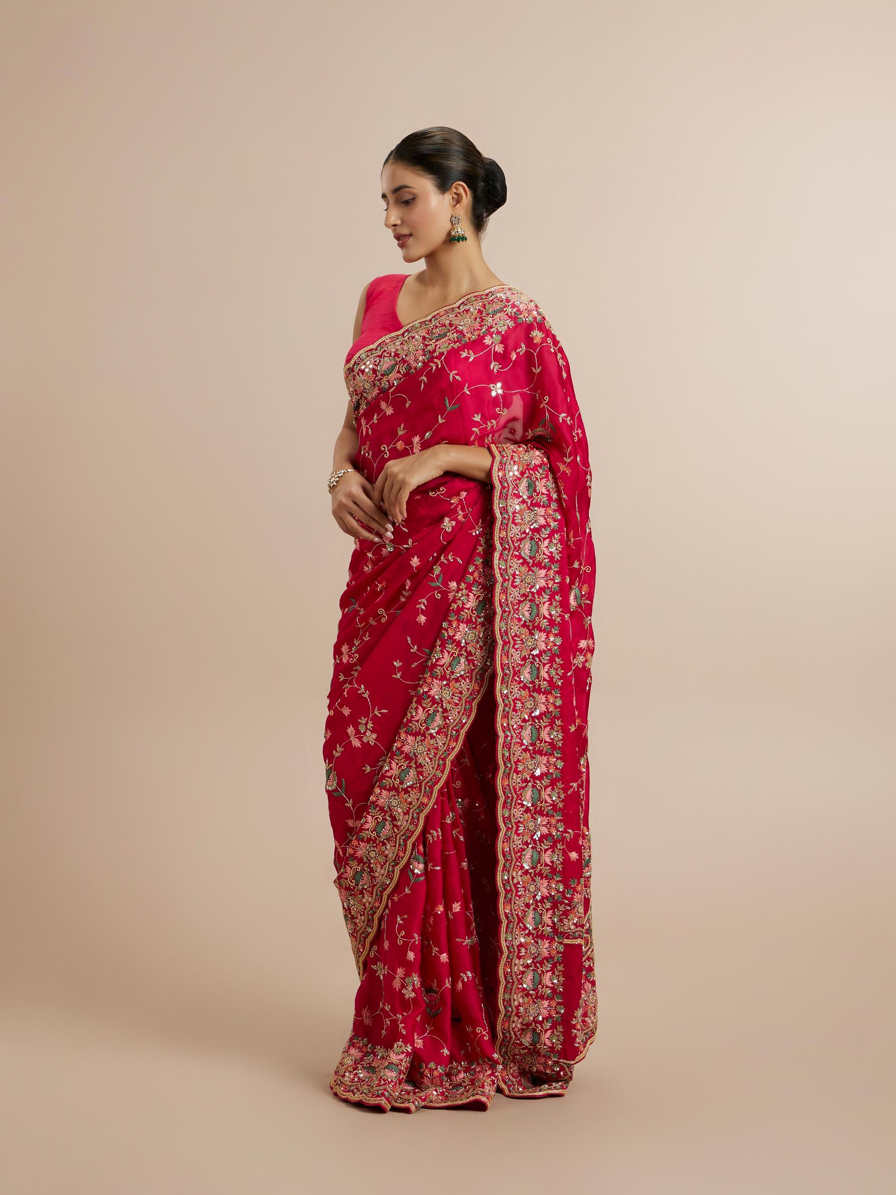 Twamev Women Ravishing Pink Muse Saree