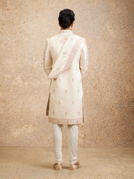 Twamev Men Stunning Cream Sherwani