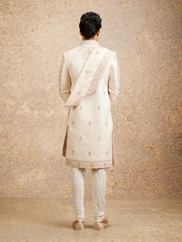 Twamev Men Stunning Cream Sherwani
