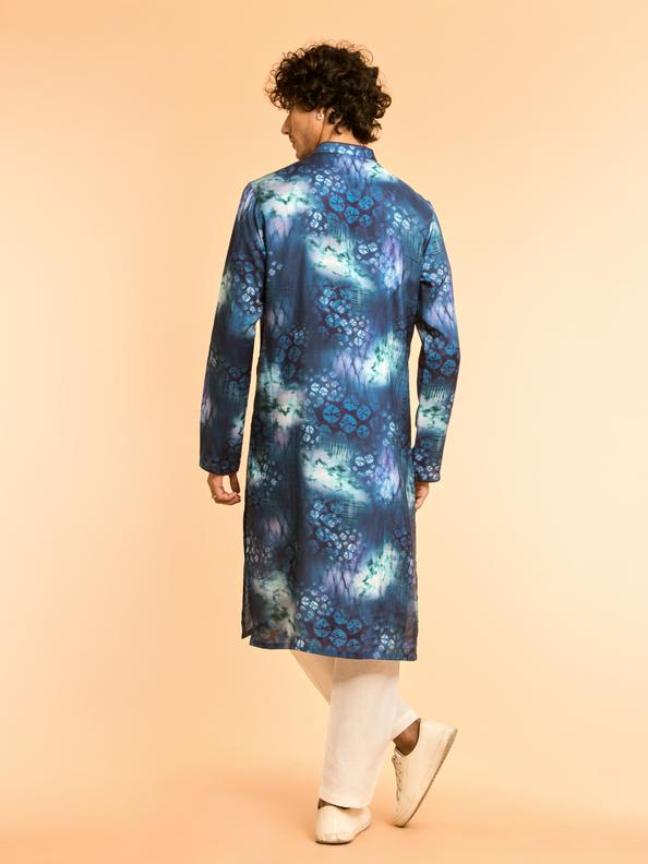Diwas Men Teal Blue Festive Kurta
