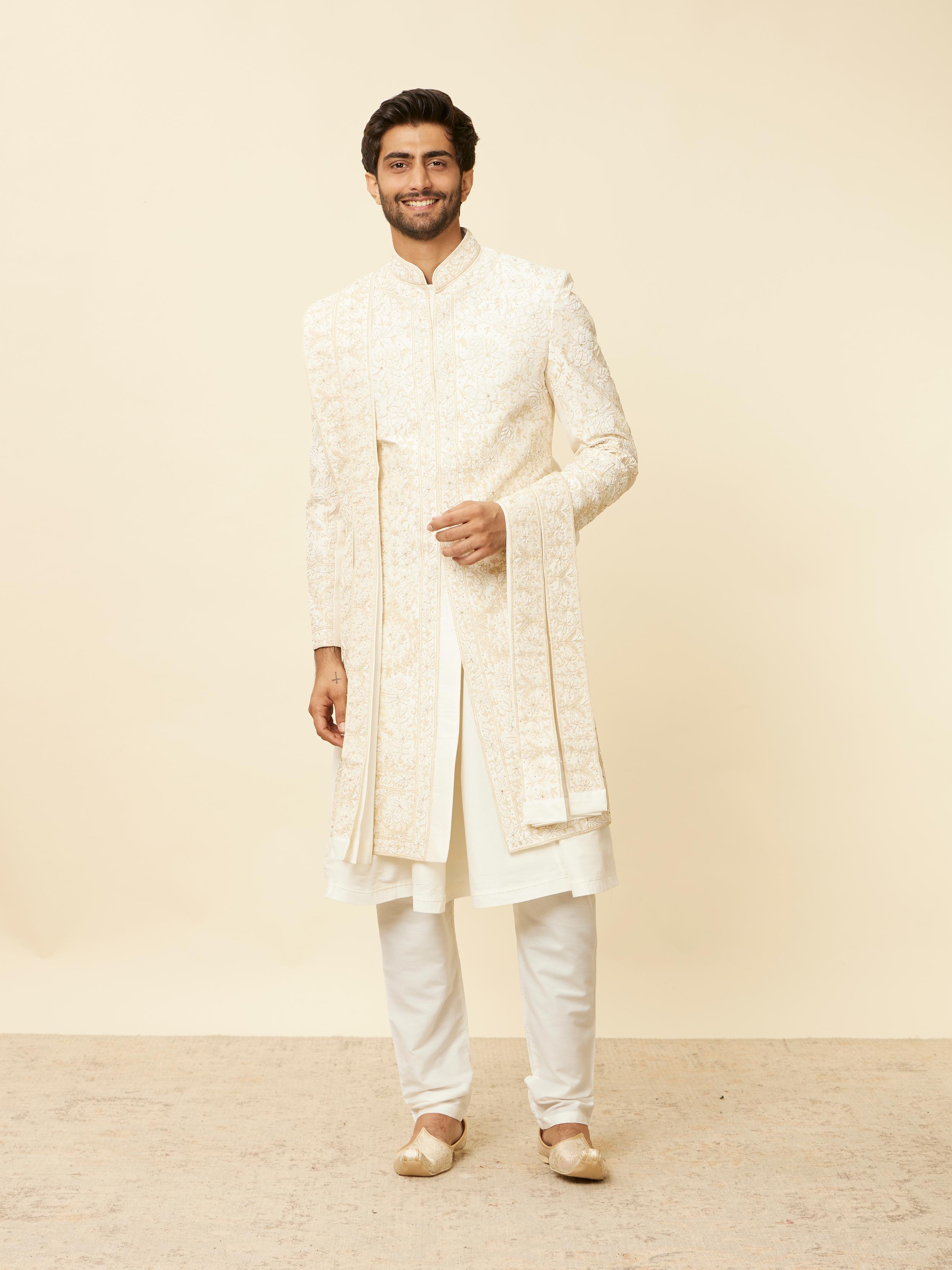 Twamev Men Warm White Radiance Sherwani
