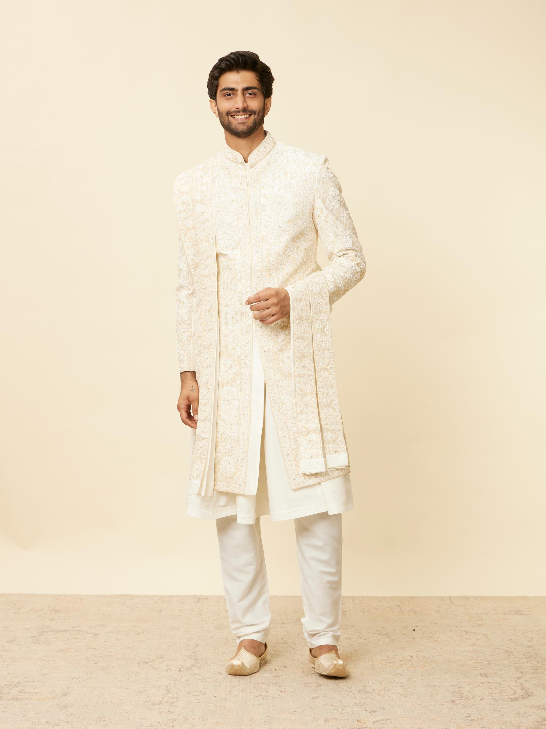 Twamev Men Warm White Radiance Sherwani