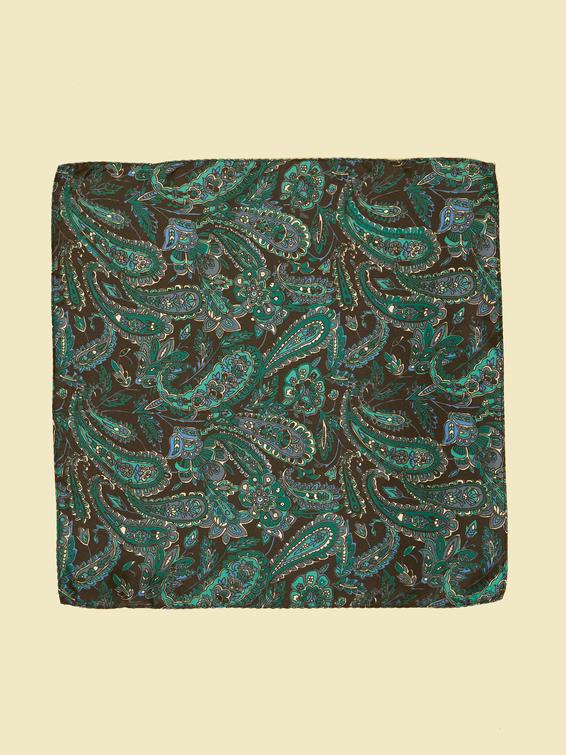Twamev Men Glamorous Black Satin Pocket Square