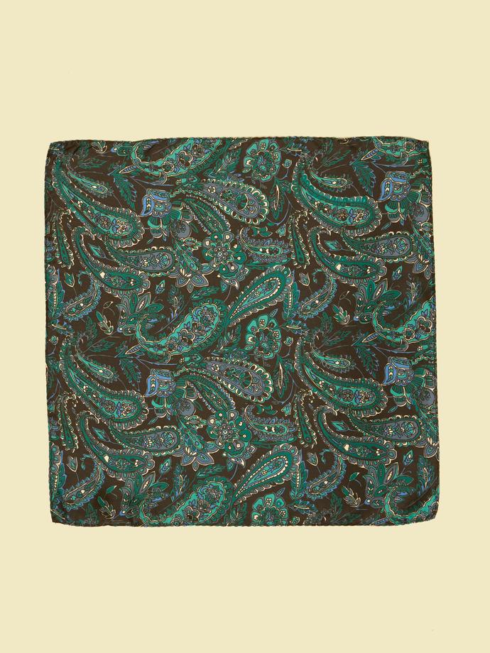 Twamev Men Glamorous Black Satin Pocket Square