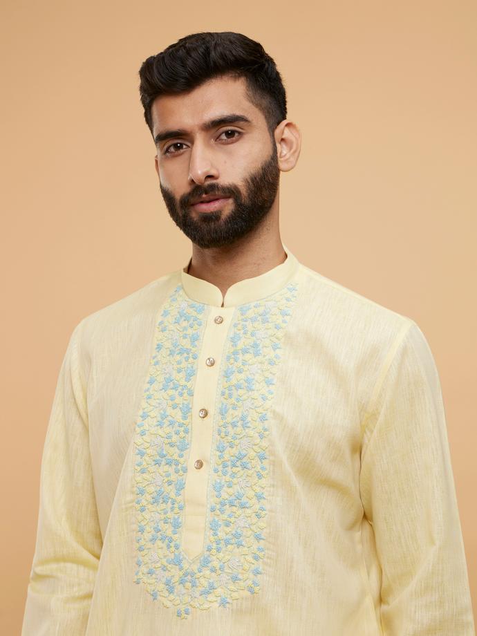 Twamev Men Sunshine Splendor Yellow Kurta Pajama
