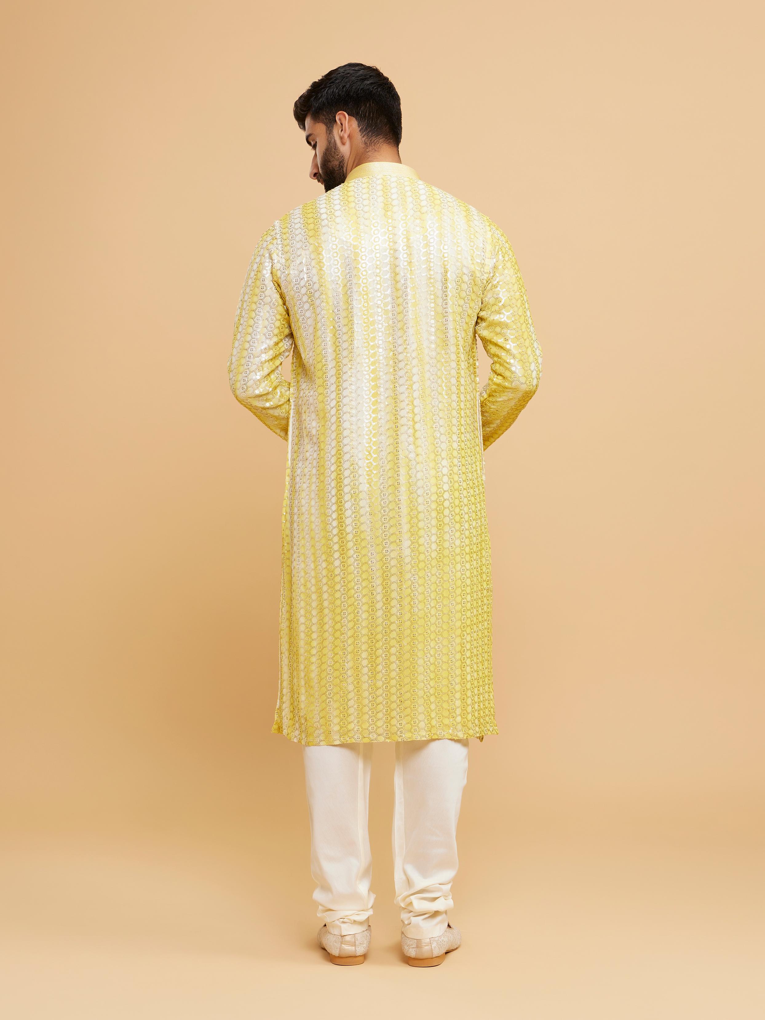Twamev Men Sunshine Georgette Kurta Pajama