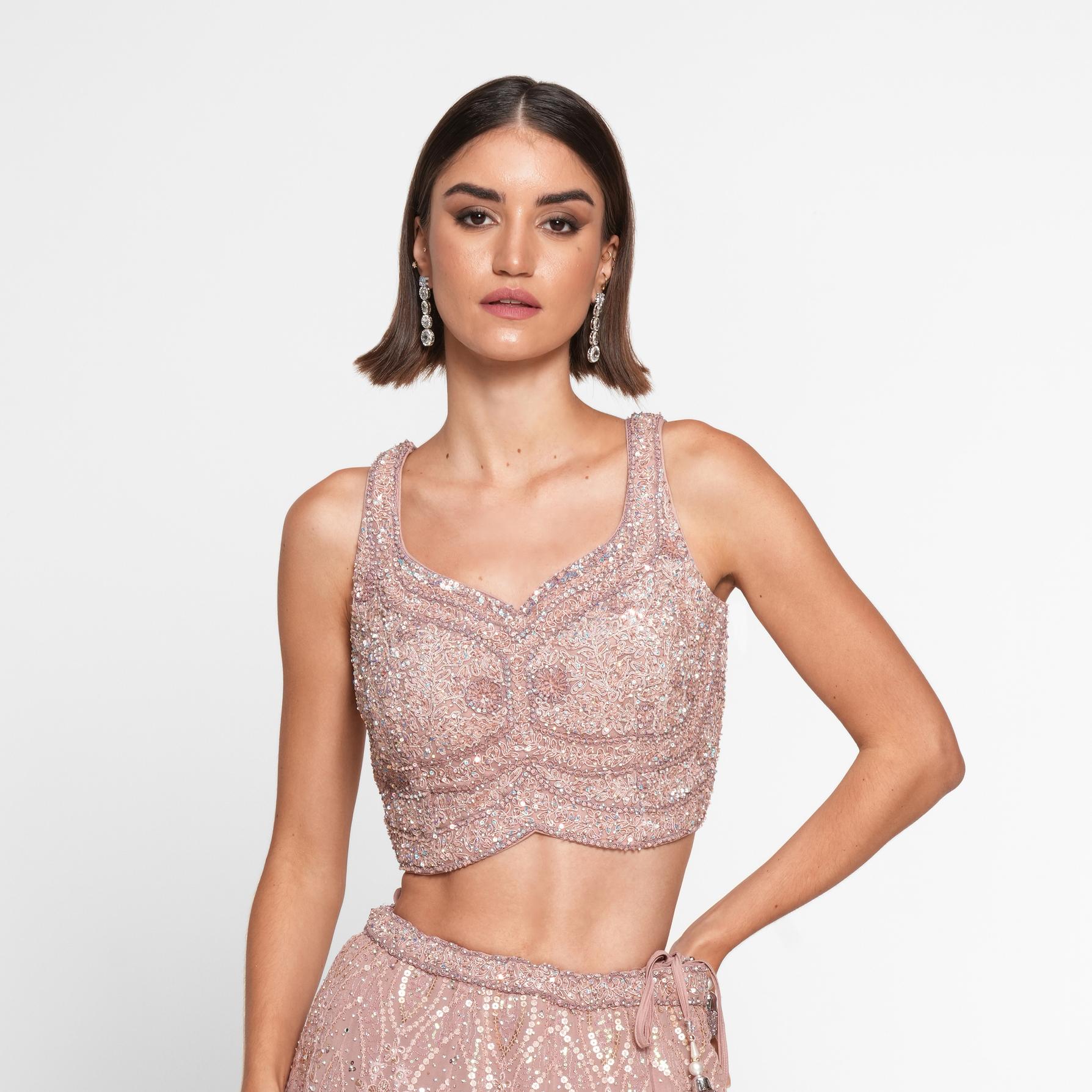 Twamev Women Majestic Purple Georgette Skirt Top