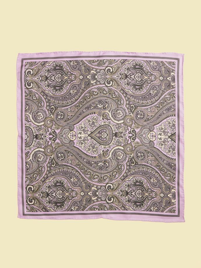 Twamev Men Lilac Purple Satin Pocket Square