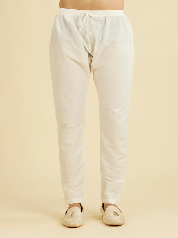 Diwas Men Glistening White Festive Pajama