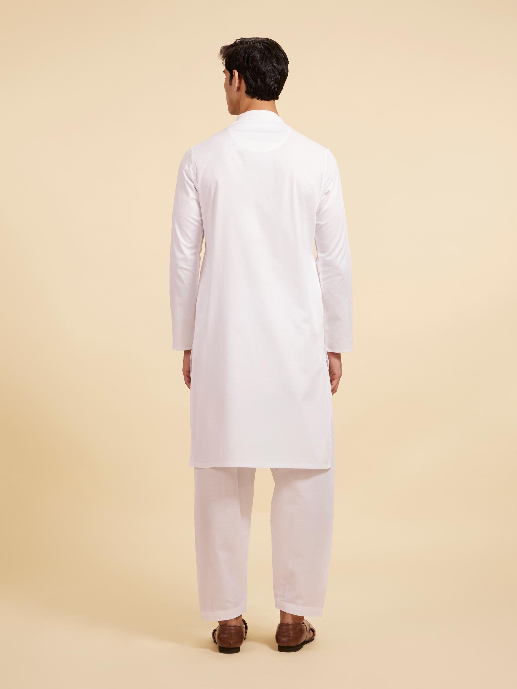 Diwas Men Ice White Plain Classic Kurta