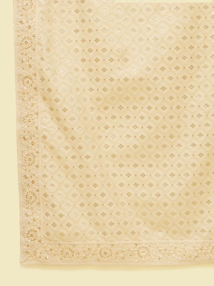 Twamev Men Cream Chanderi Dupatta