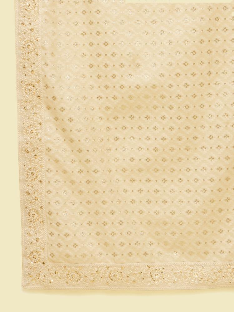Twamev Men Cream Chanderi Dupatta