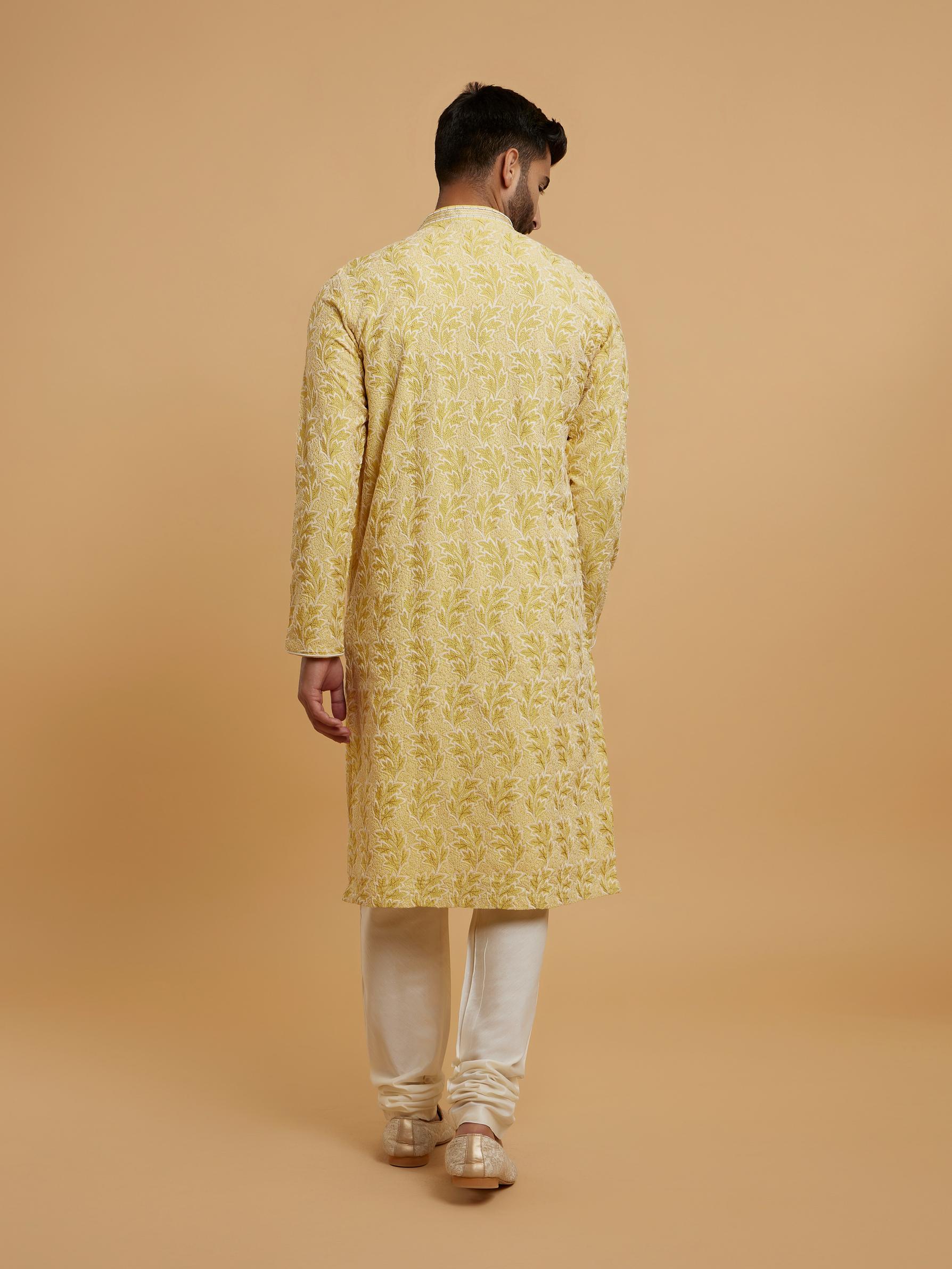 Twamev Men Twirl of Sunshine Kurta Pajama