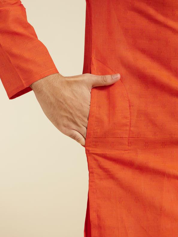 Diwas Men Vibrant Orange Kurta Collection
