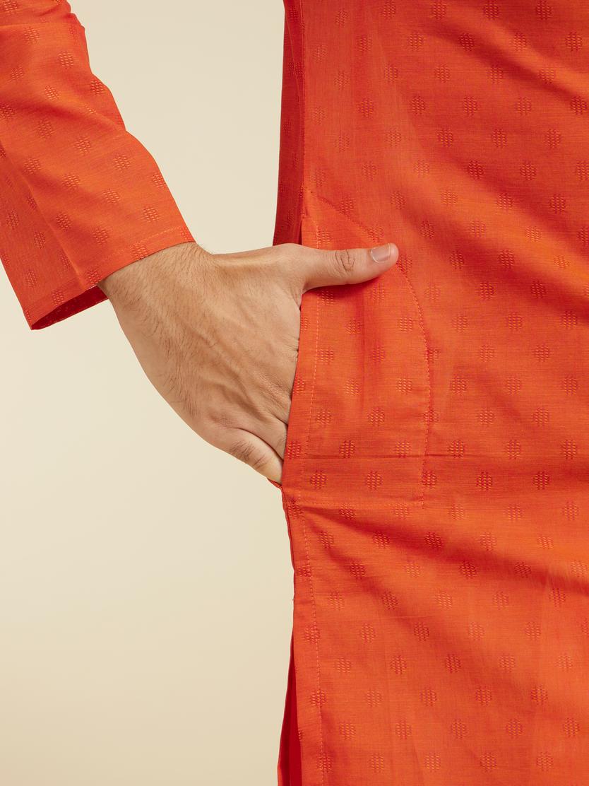 Diwas Men Vibrant Orange Kurta Collection