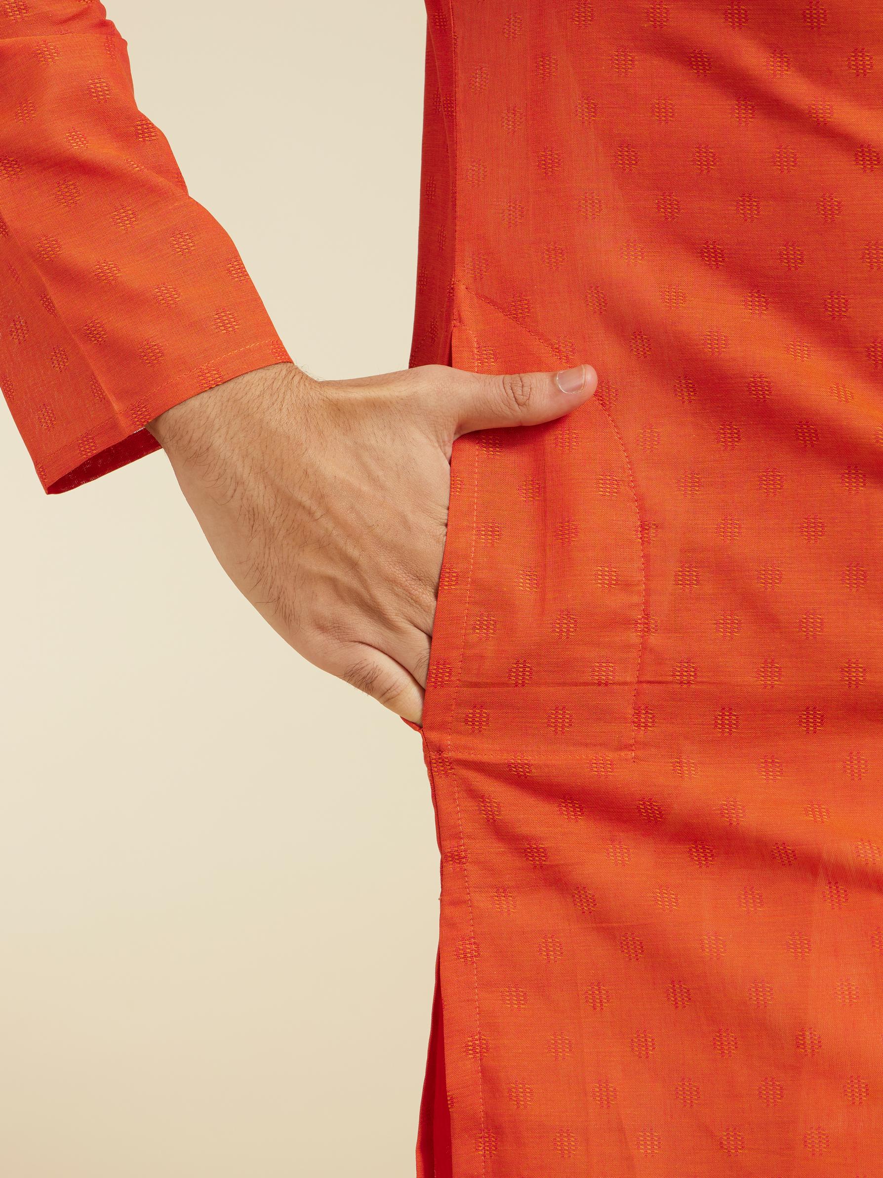 Diwas Men Vibrant Orange Kurta Collection