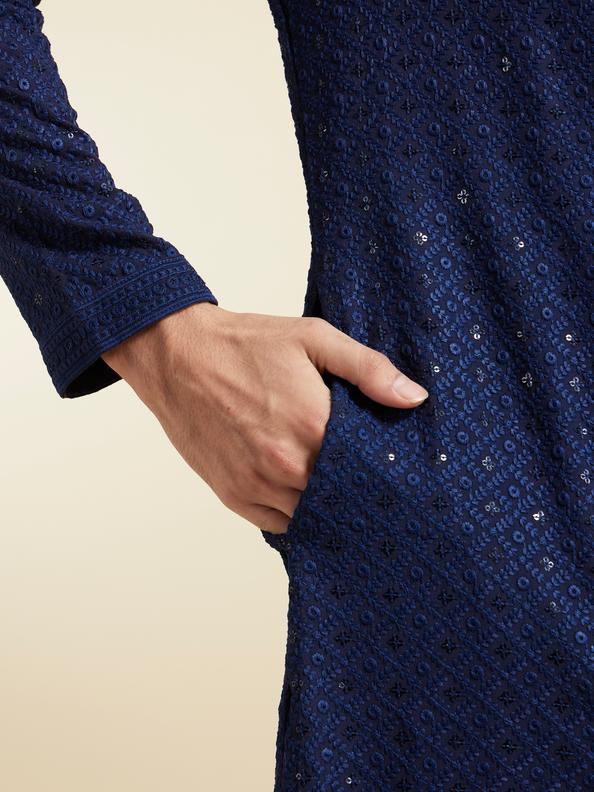Diwas Men Dark Blue Elegance Kurta Pajama