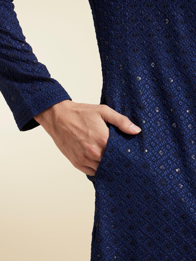 Diwas Men Dark Blue Elegance Kurta Pajama
