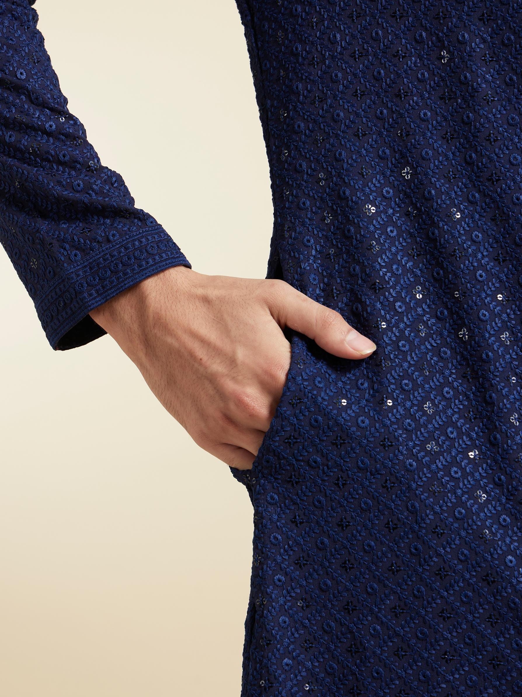 Diwas Men Dark Blue Elegance Kurta Pajama