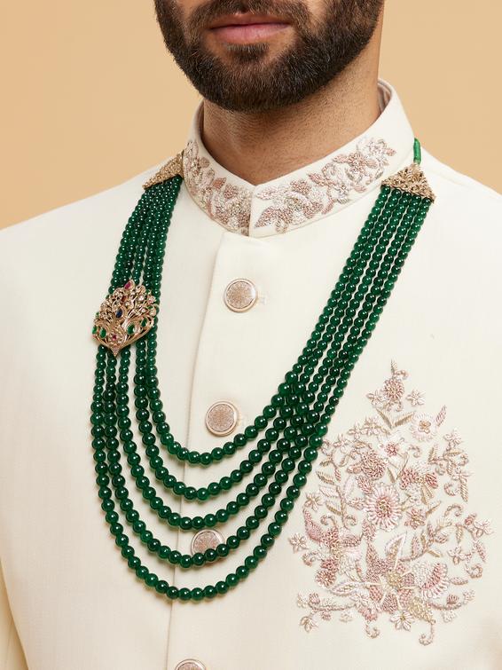 Twamev Men Emerald Charm Mala