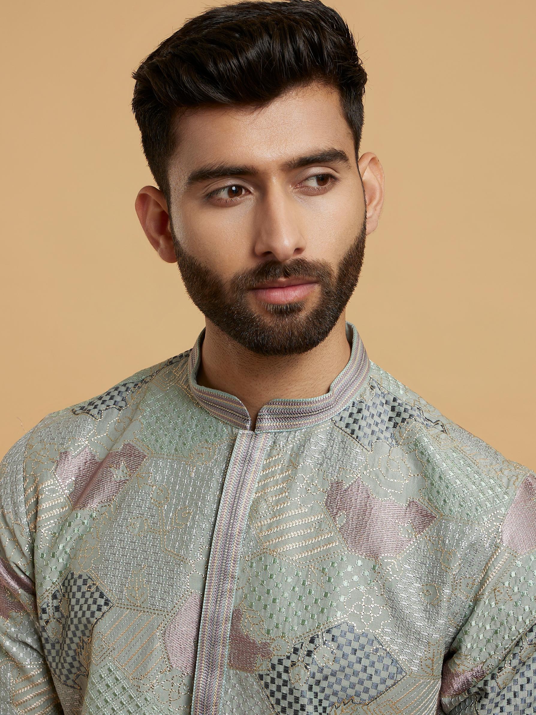 Twamev Men Lush Mid Green Elegance Kurta Pajama