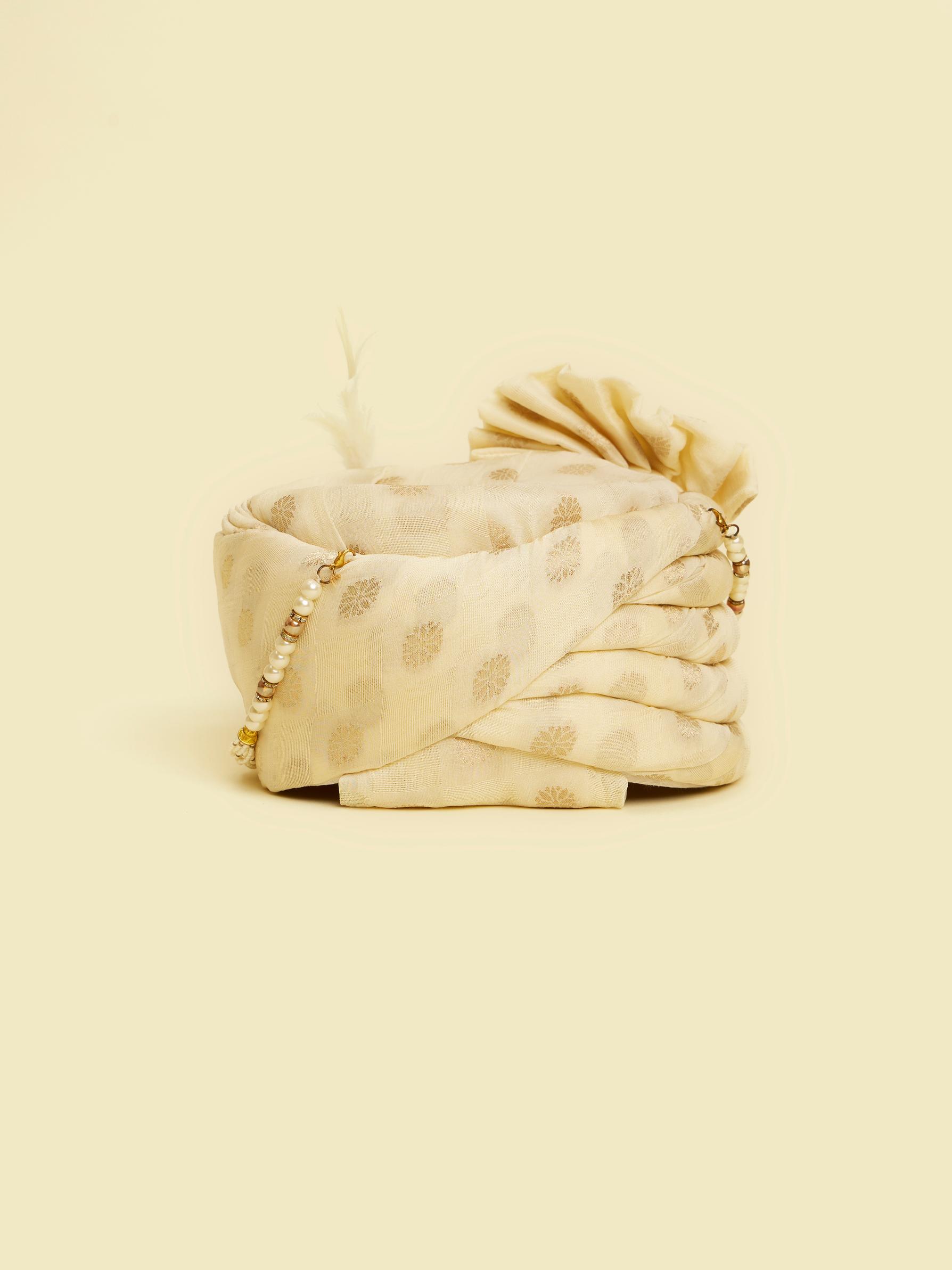Twamev Men Cream Elegance Organza Safa