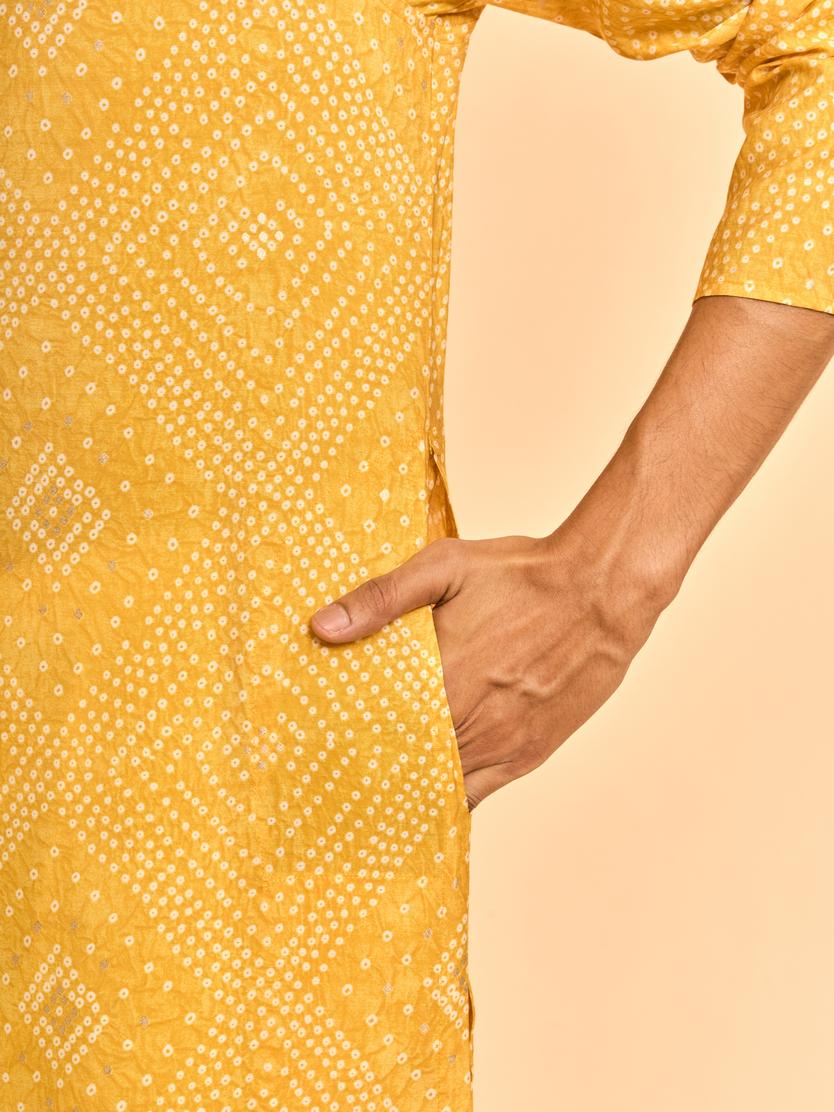 Diwas Men Sunlit Elegance Yellow Kurta