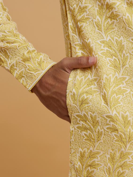 Twamev Men Twirl of Sunshine Kurta Pajama