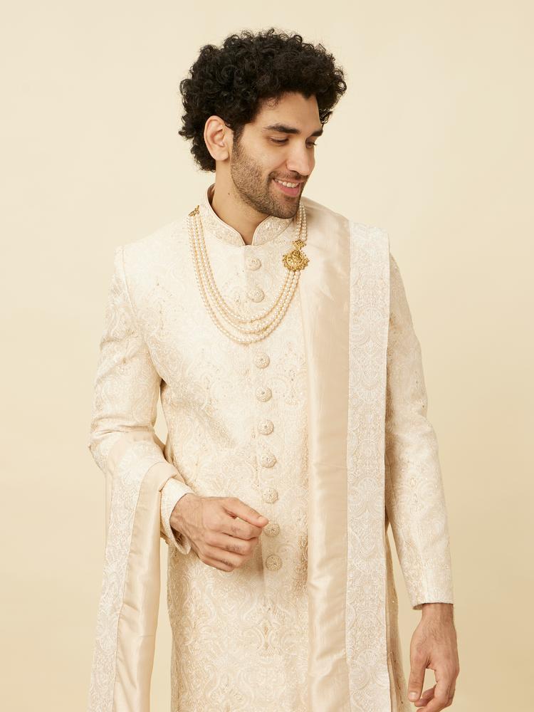 Twamev Men Classic Beige Sherwani