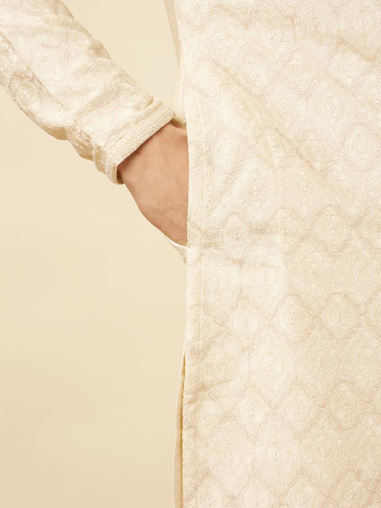 Twamev Men Opulent Cream Kurta Set