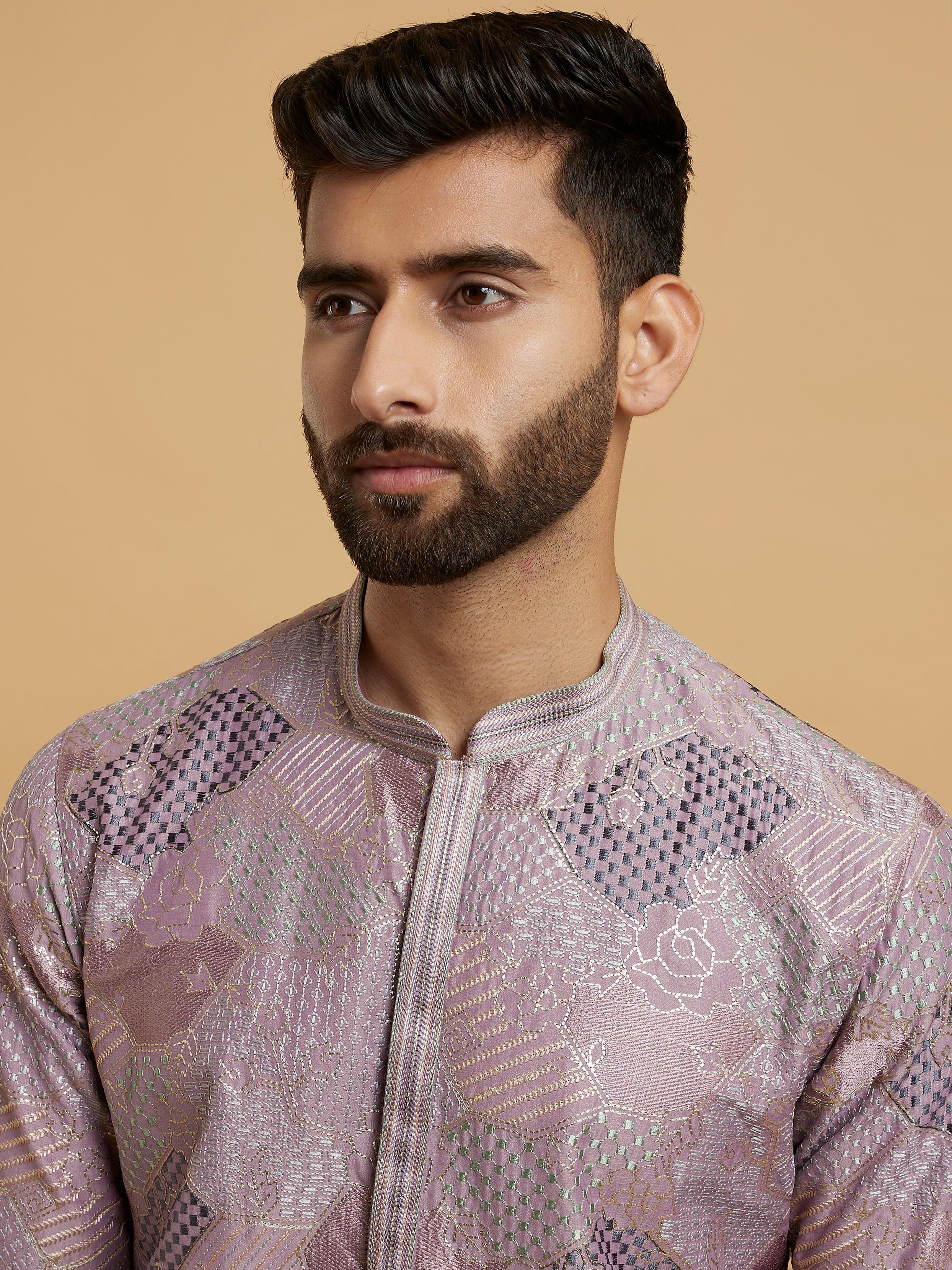 Twamev Men Lilac Elegance Kurta Pajama