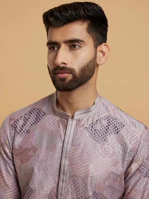 Twamev Men Lilac Elegance Kurta Pajama
