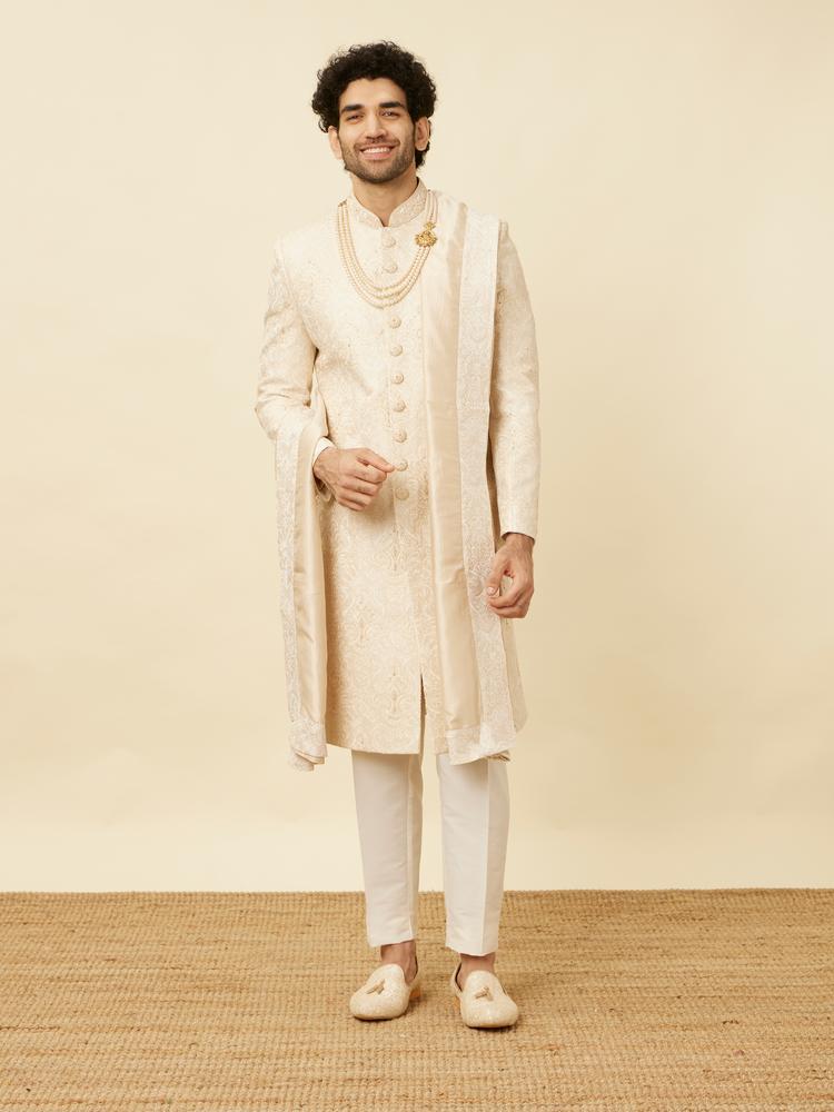 Twamev Men Classic Beige Sherwani