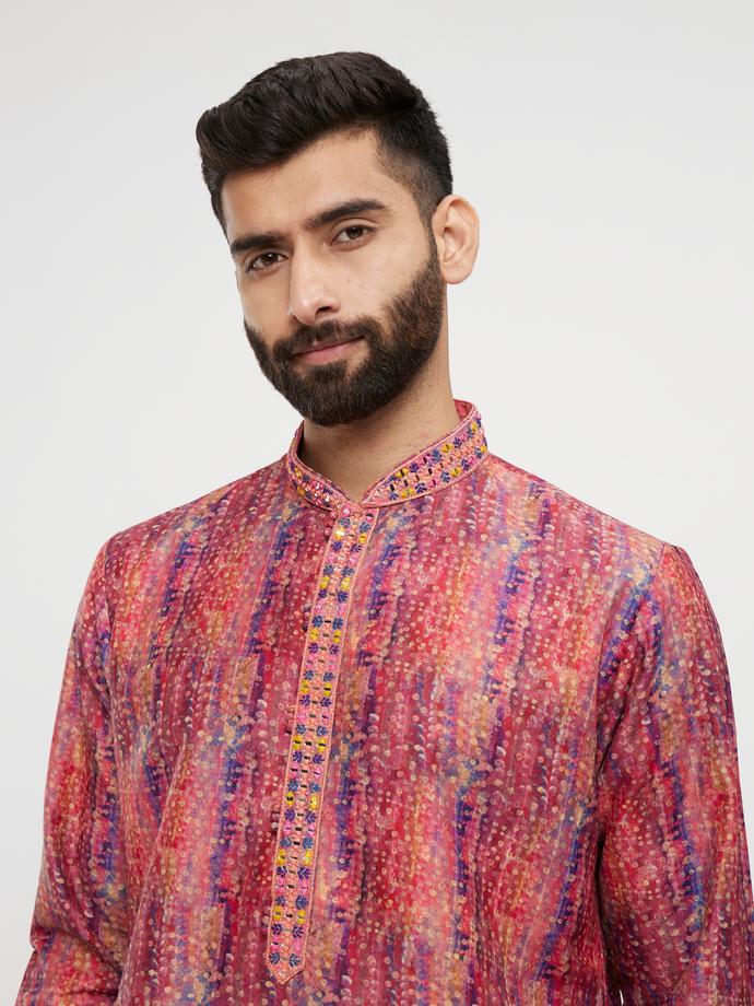 Twamev Men Cherry Radiance Kurta Pajama