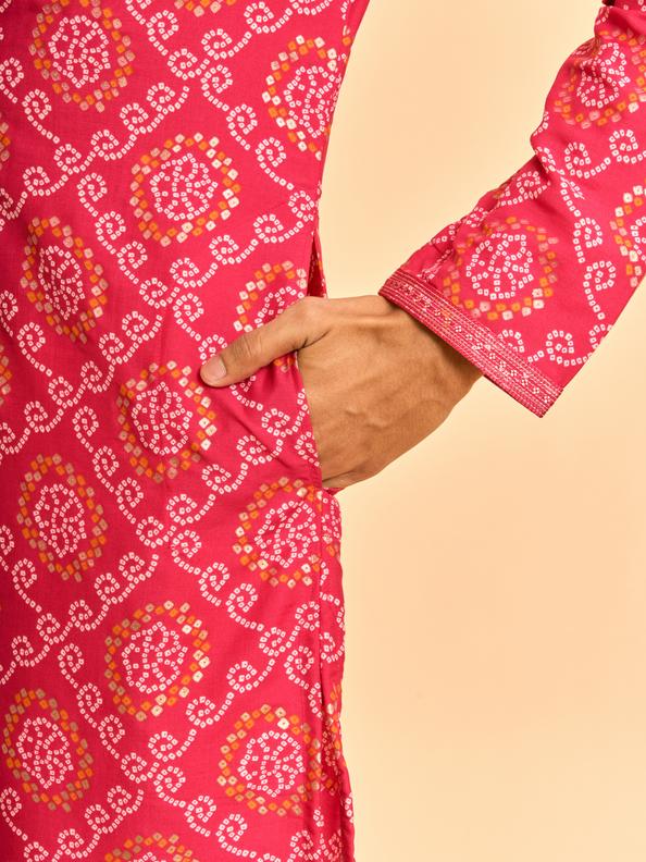 Diwas Men Regal Rani Pink Kurta