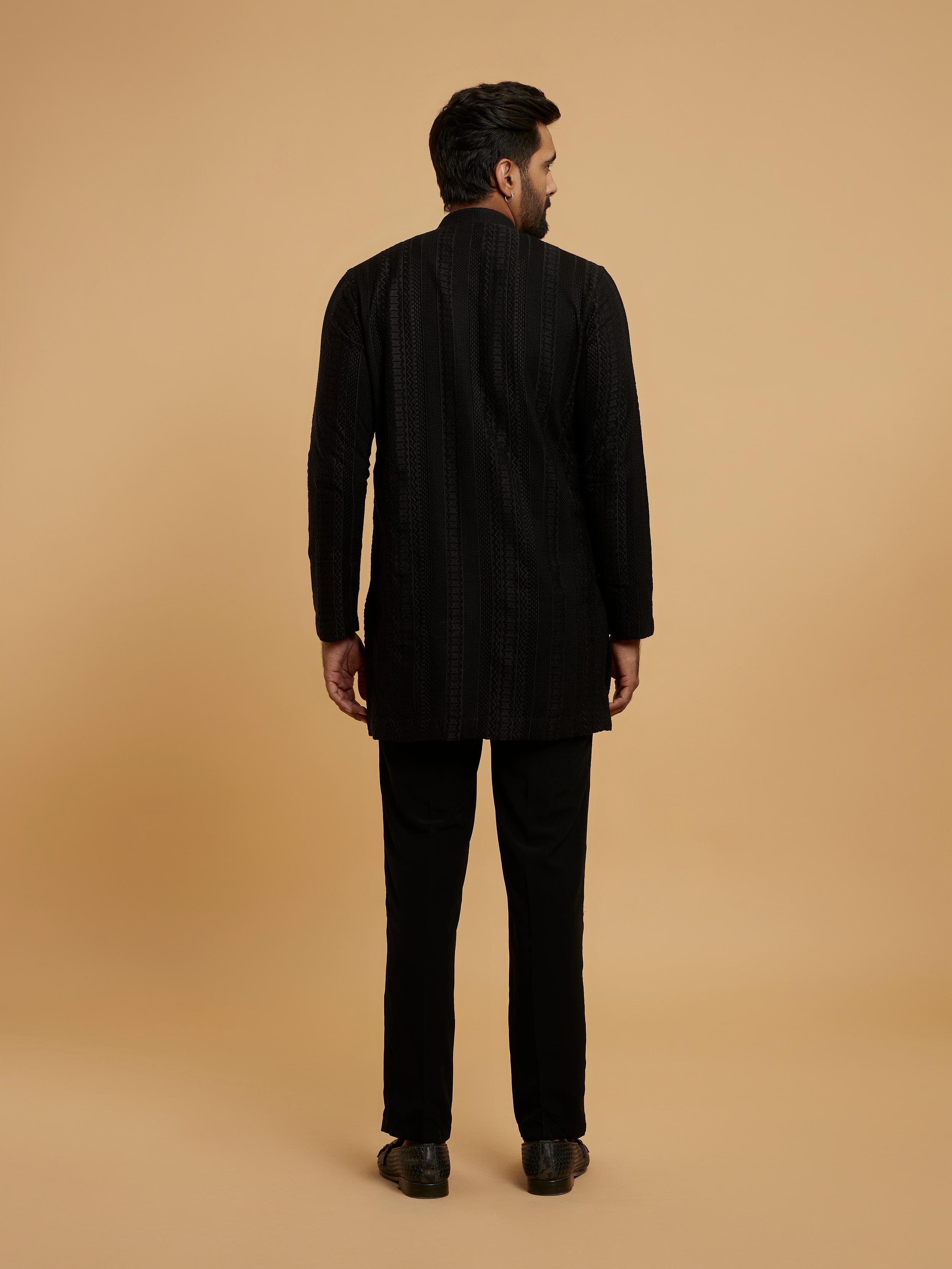 Twamev Men Black Elegance Kurta Pajama