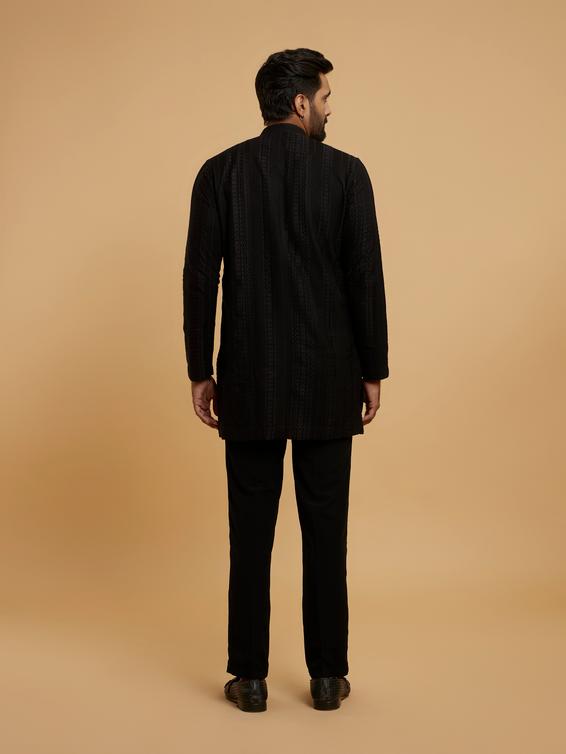 Twamev Men Black Elegance Kurta Pajama