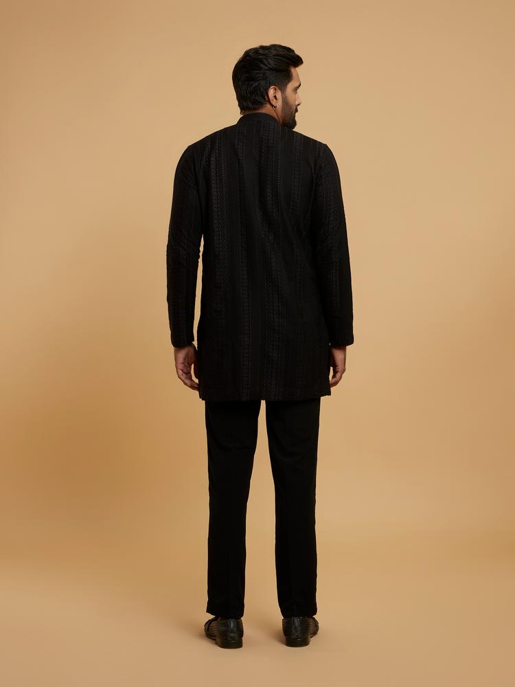 Twamev Men Black Elegance Kurta Pajama