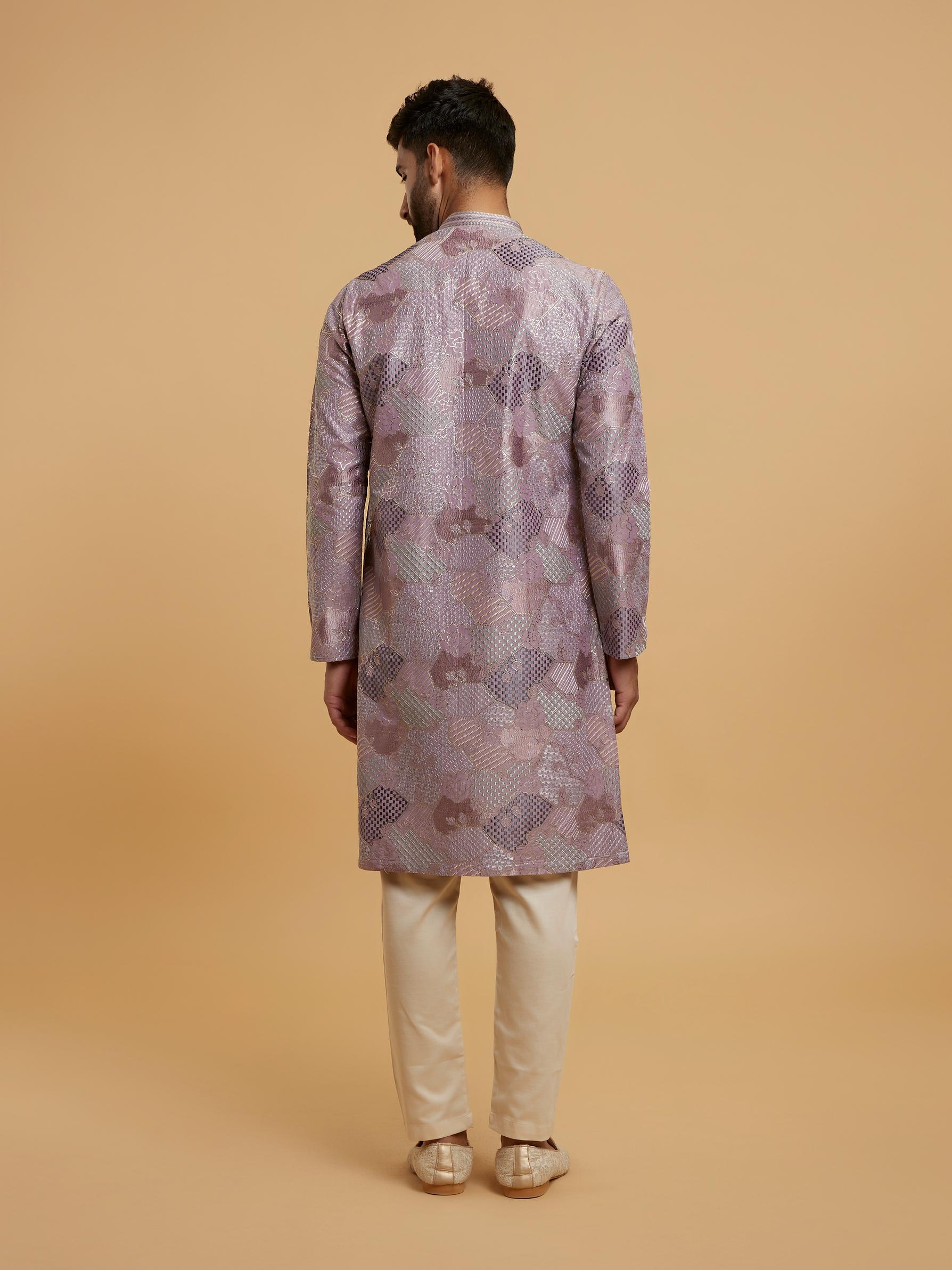 Twamev Men Lilac Elegance Kurta Pajama