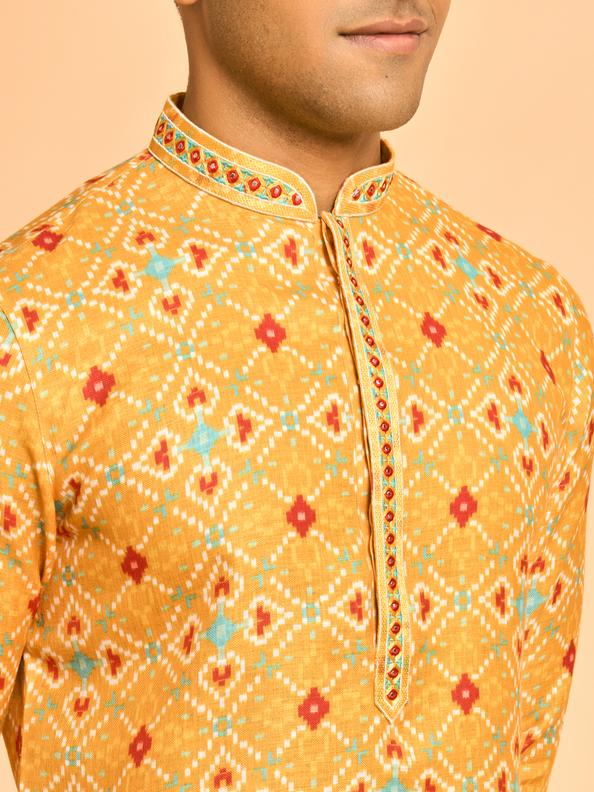 Diwas Men Mustard Majestic Kurta