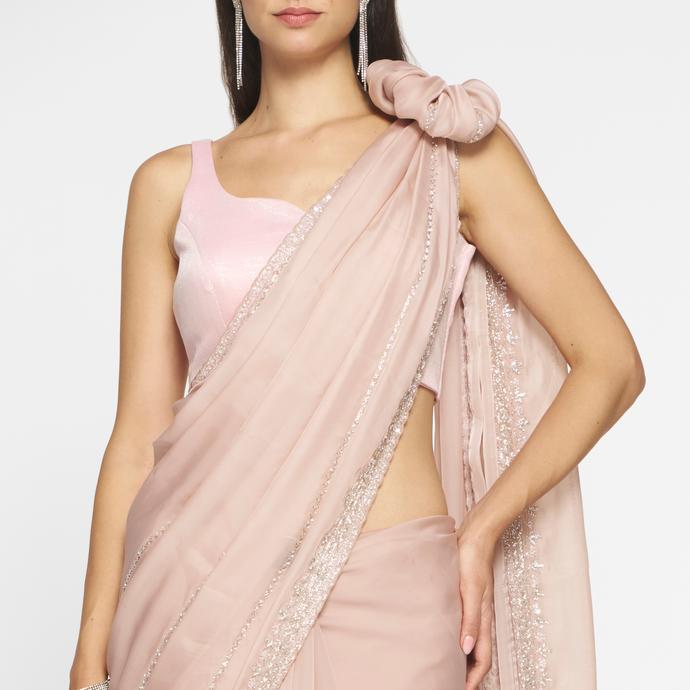 Twamev Women Fawn Fantasy Organza Saree