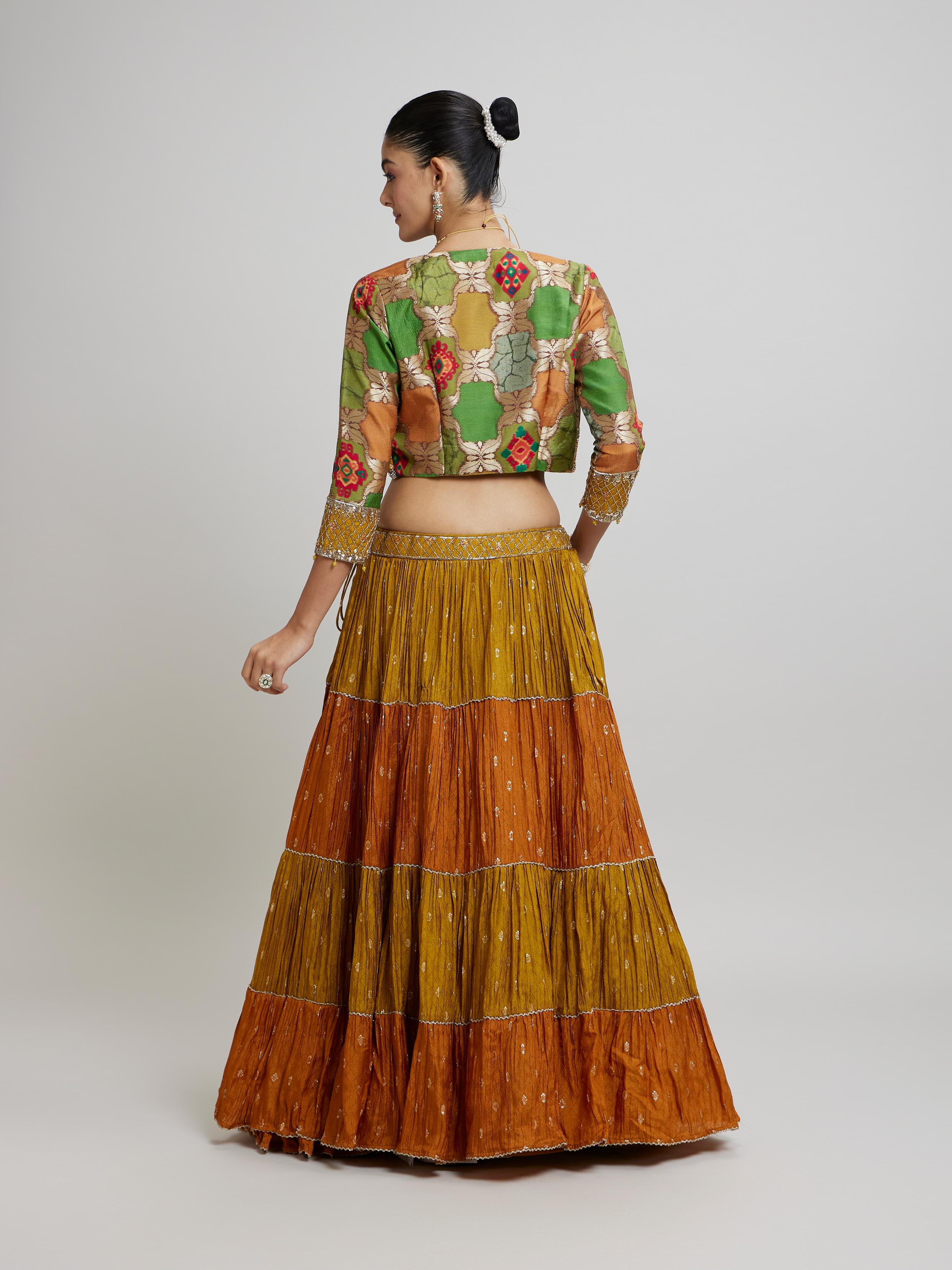 Twamev Women Emerald elegance Lehenga