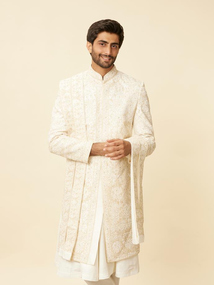 Twamev Men Warm White Radiance Sherwani