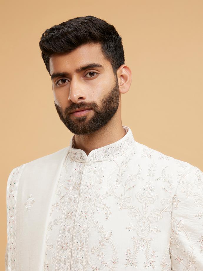 Twamev Men Regal cream Sherwani